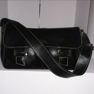 Longchamp beautiful black leather satchel